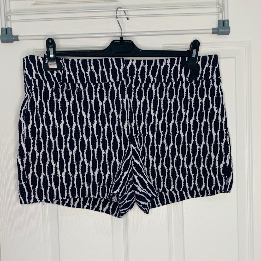 LOFT navy and white patterned shorts